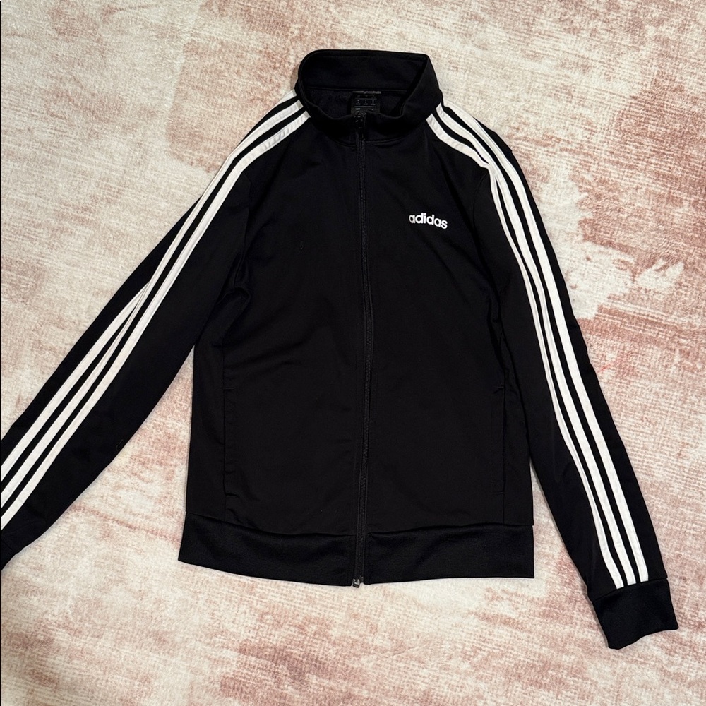 Adidas Women's Black and White Striped Jacket